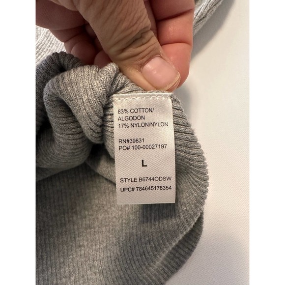 Democracy Keyhole gray knit sweater-L - Picture 6 of 14